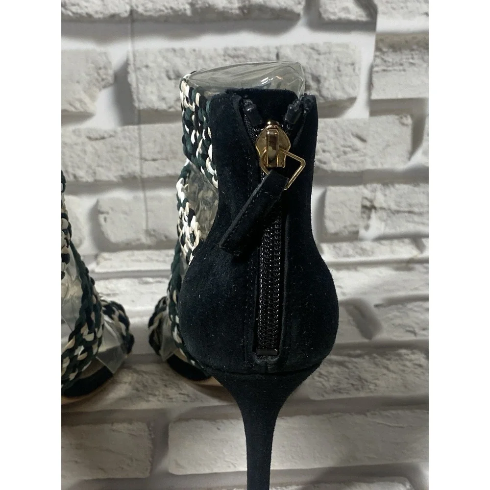SANDRO Agate Suede Heeled Sandals In Vert Women's Size‎ 8